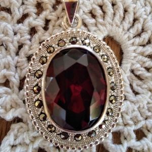 Sterling Silver Garnett Pendant